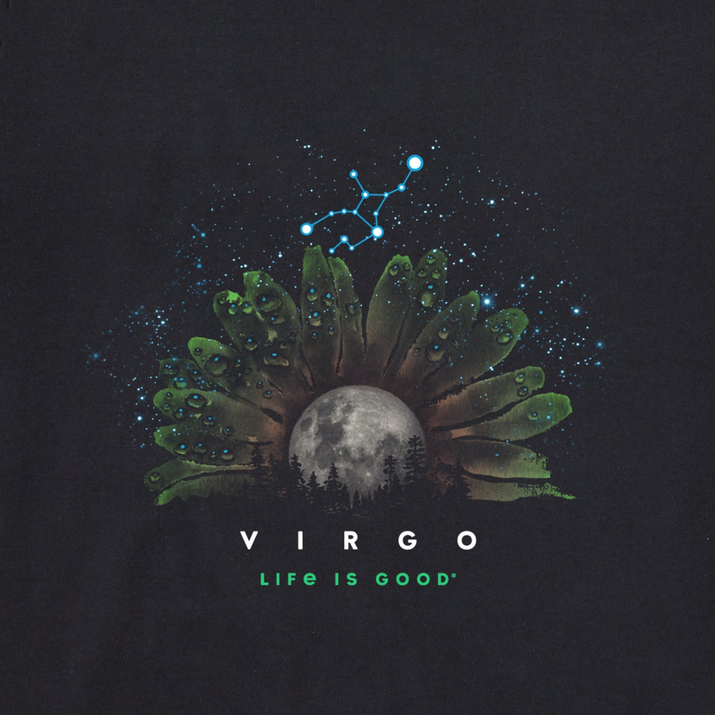 Women's Zodiac Moonflower Virgo Short Sleeve Crusher Tee