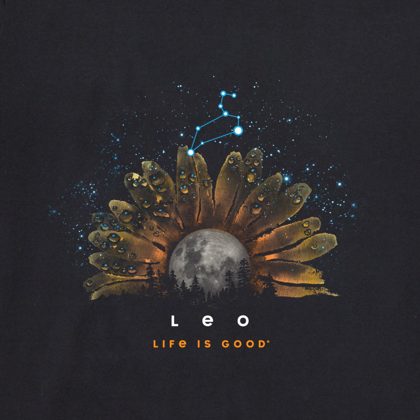 Women's Zodiac Moonflower Leo Short Sleeve Crusher Tee