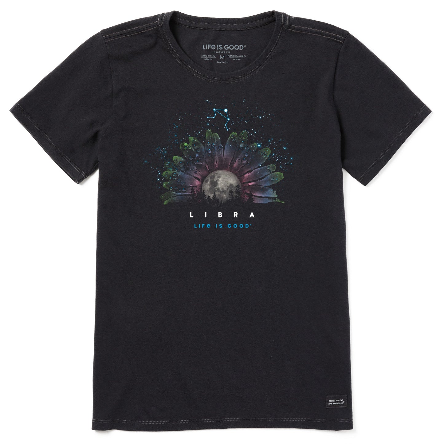 Women's Zodiac Moonflower Libra Short Sleeve Crusher Tee