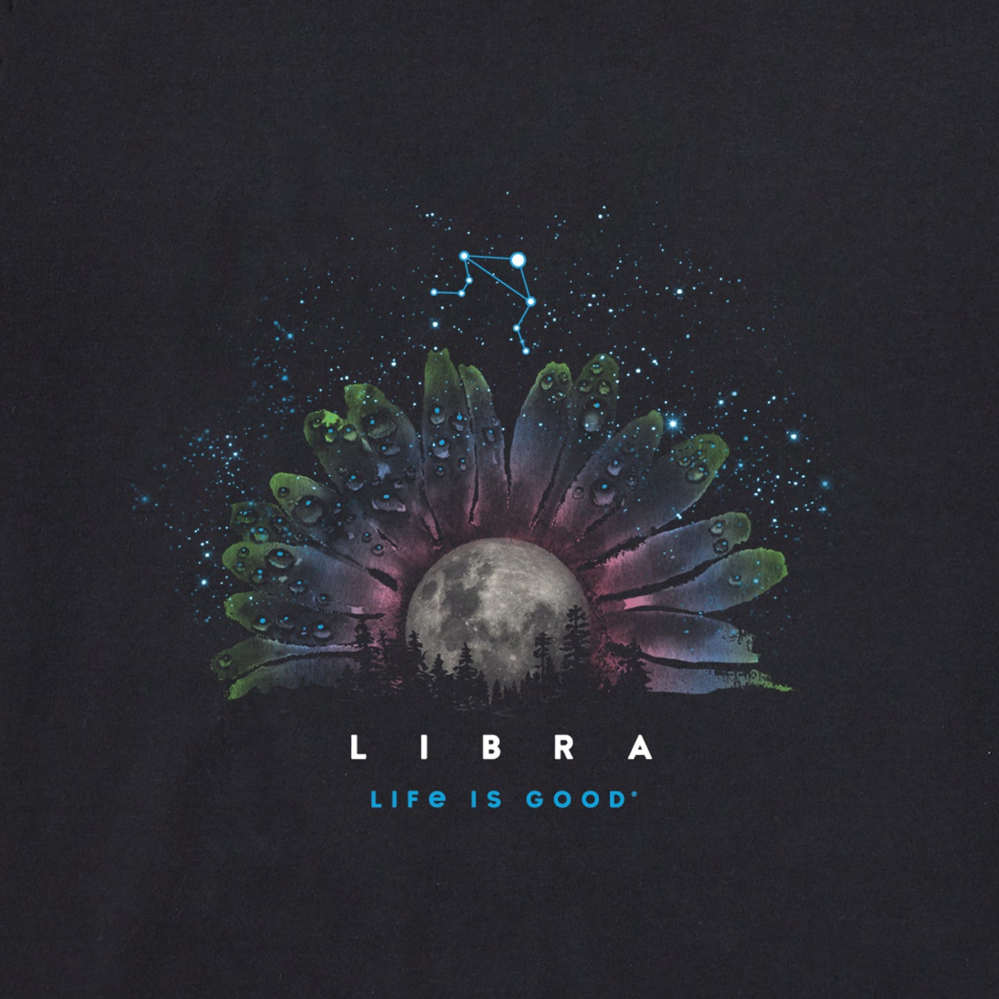 Women's Zodiac Moonflower Libra Short Sleeve Crusher Tee