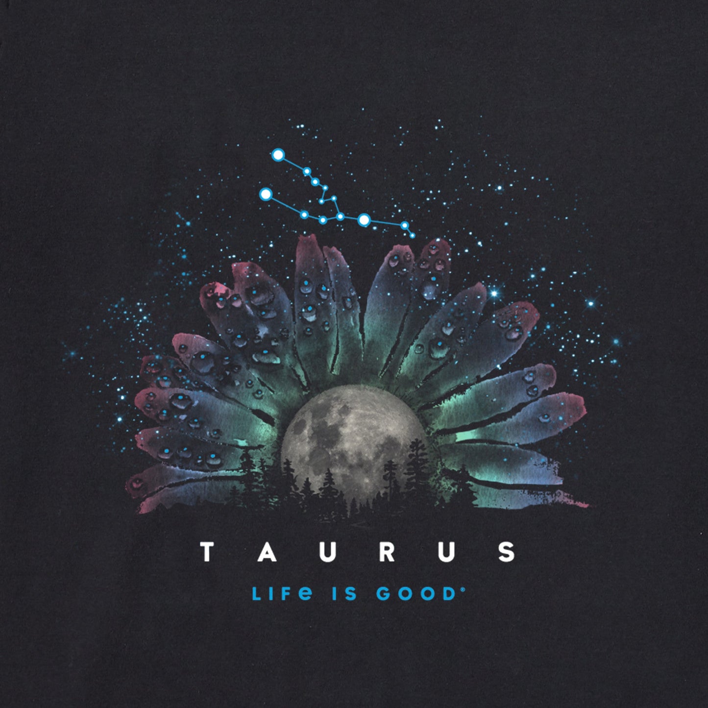 Women's Zodiac Moonflower Taurus Short Sleeve Crusher Tee