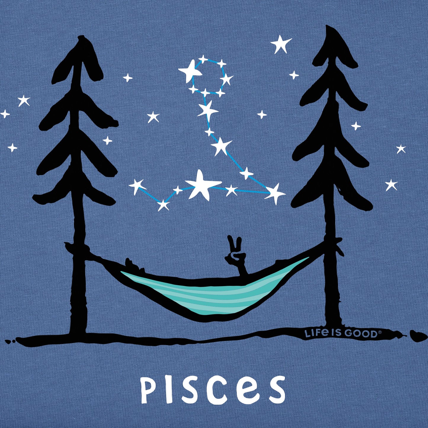 Men's Zodiac Hammock Pisces Short Sleeve Crusher Tee