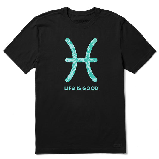 Men's Pisces Sign Tie Dye Short Sleeve Crusher Tee