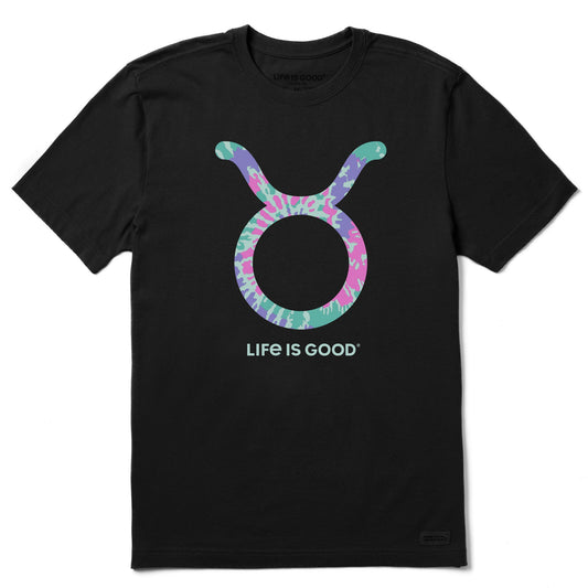 Men's Taurus Sign Tie Dye Short Sleeve Crusher Tee