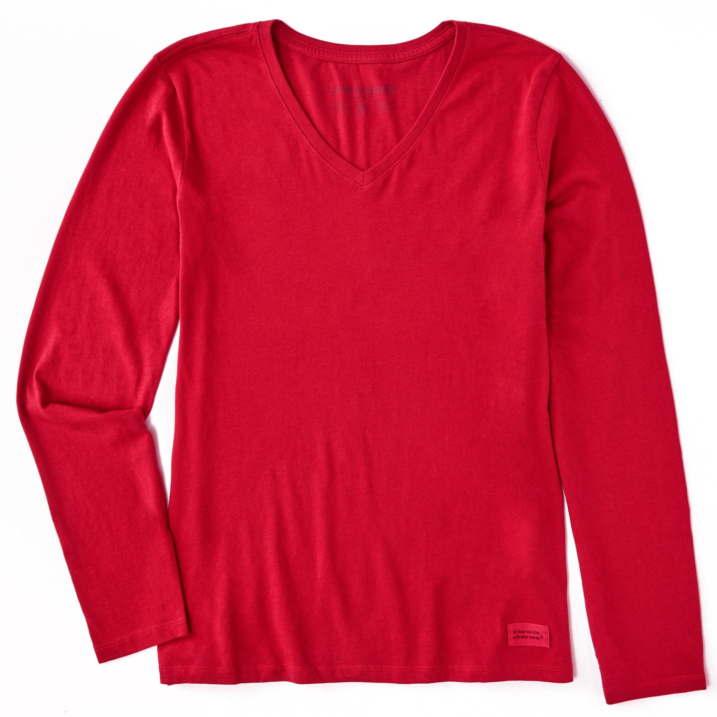Women's Solid Long Sleeve Crusher Vee