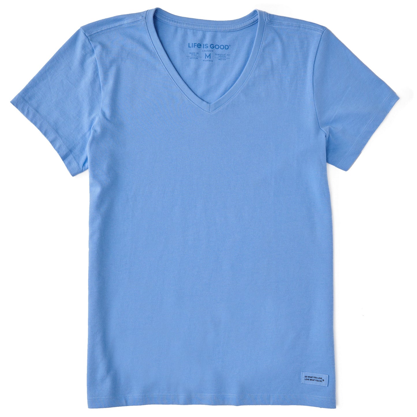 Women's Solid Short Sleeve Vee