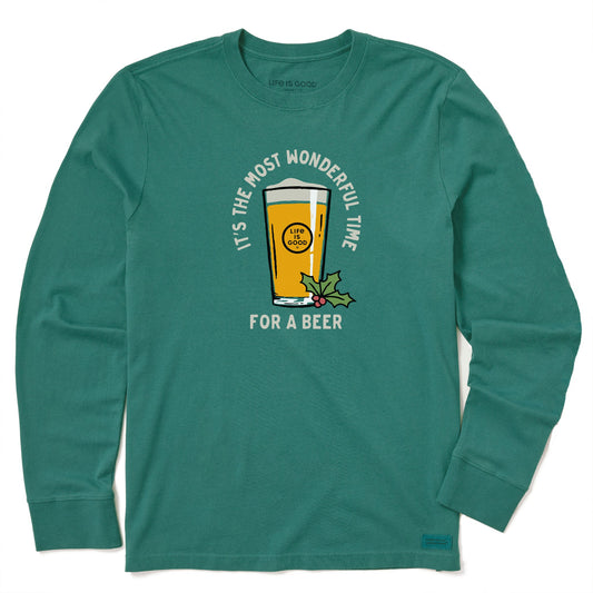 Men's Time for a Beer Long Sleeve Crusher Tee
