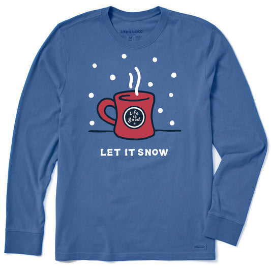 Men's Let it Snow Mug Long Sleeve Crusher Tee