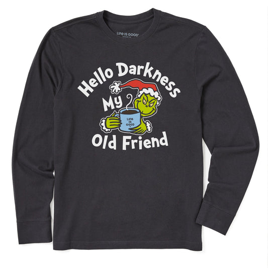 Men's Grinch Hello Darkness Long Sleeve Crusher Tee