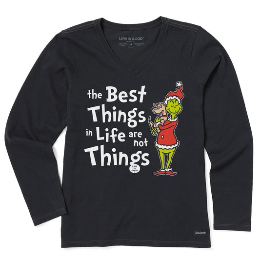 Women's Grinch and Max The Best Things Long Sleeve Crusher Vee