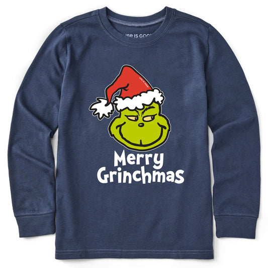 Kids Merry Grinchmas Long Sleeve Crusher Tee