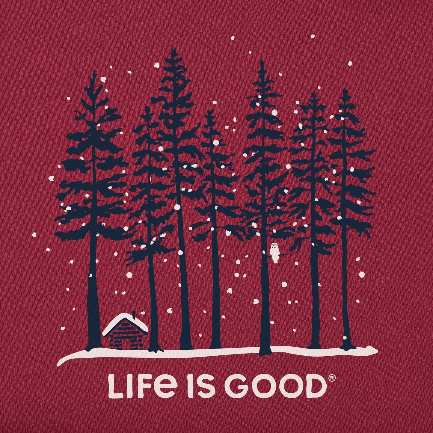 Women's Snowy Owl Tall Pines Long Sleeve Crusher Tee