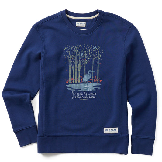Women's Earth Has Music Heron Simply True Fleece Crew