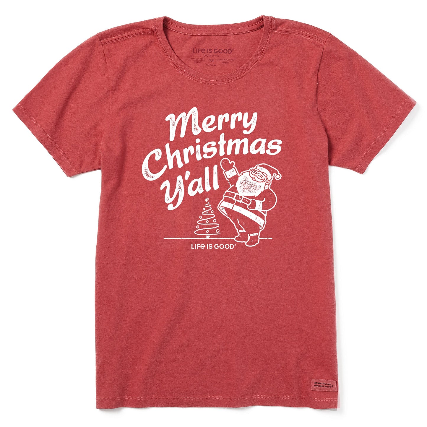 Women's Santa Merry Christmas Y'all Short Sleeve Crusher Tee