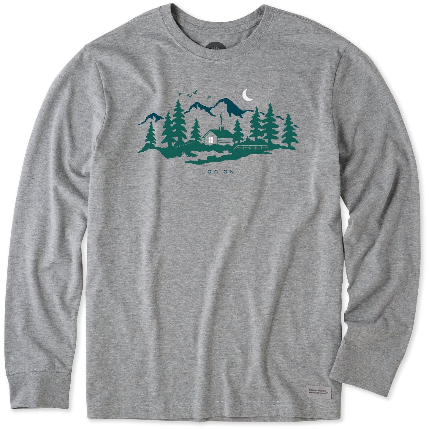 Men's Winter Cabin Log On Long Sleeve Crusher Tee