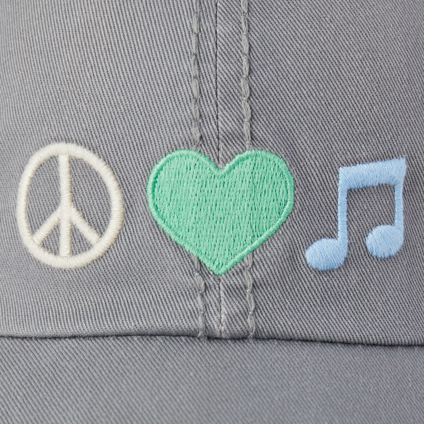 Adult Unisex Peace Love Music Sunwashed Chill Cap