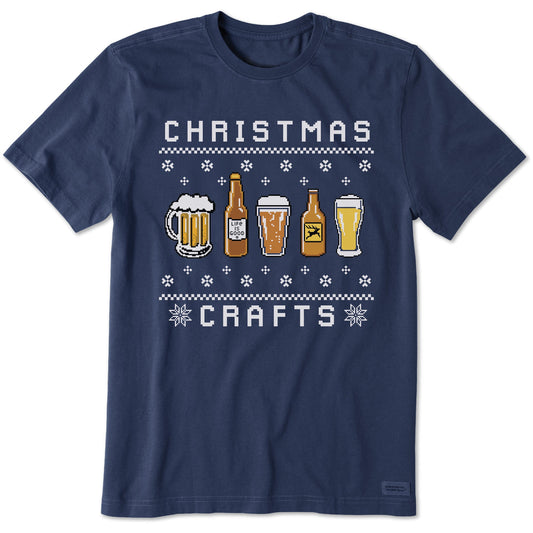Men's Ugly Sweater Christmas Crafts Short Sleeve Crusher Tee