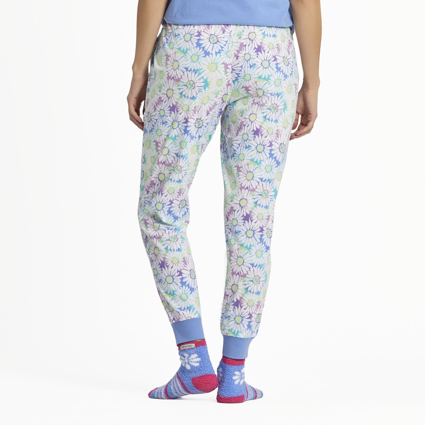 Women's Tie Dye Daisy Pattern Snuggle Up Sleep Jogger