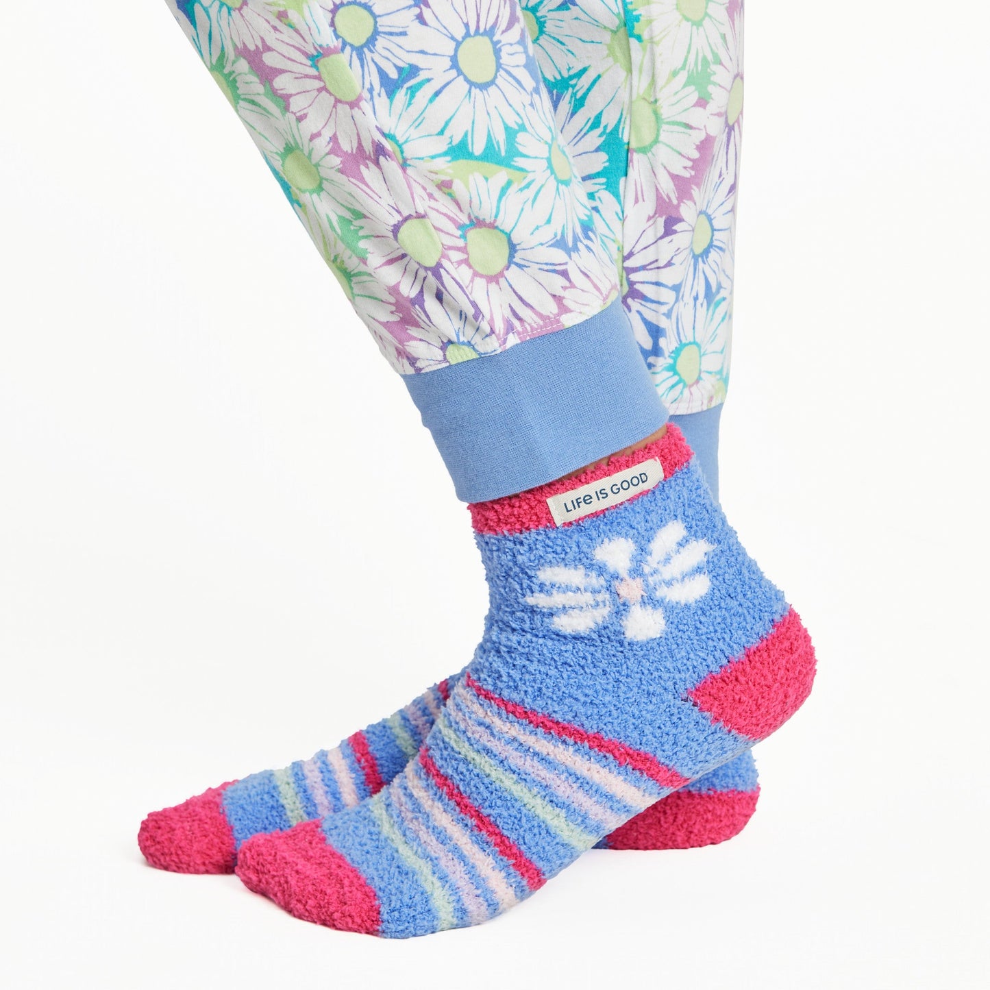 Women's Tie Dye Daisy Pattern Snuggle Up Sleep Jogger