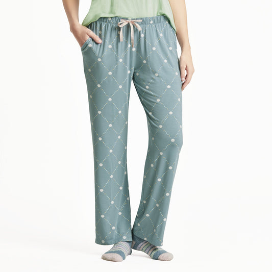 Women's Diamond Seashell Pattern Lightweight Sleep Pant