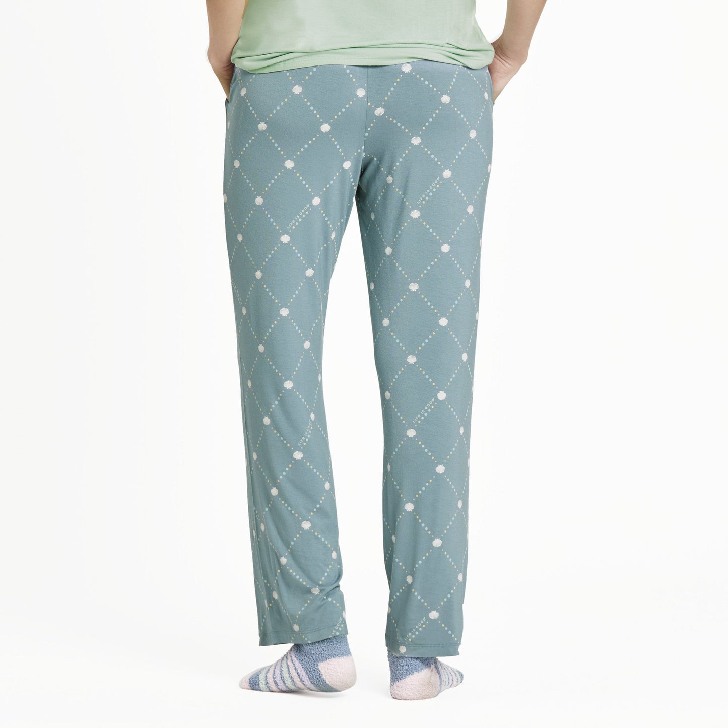 Women's Diamond Seashell Pattern Lightweight Sleep Pant