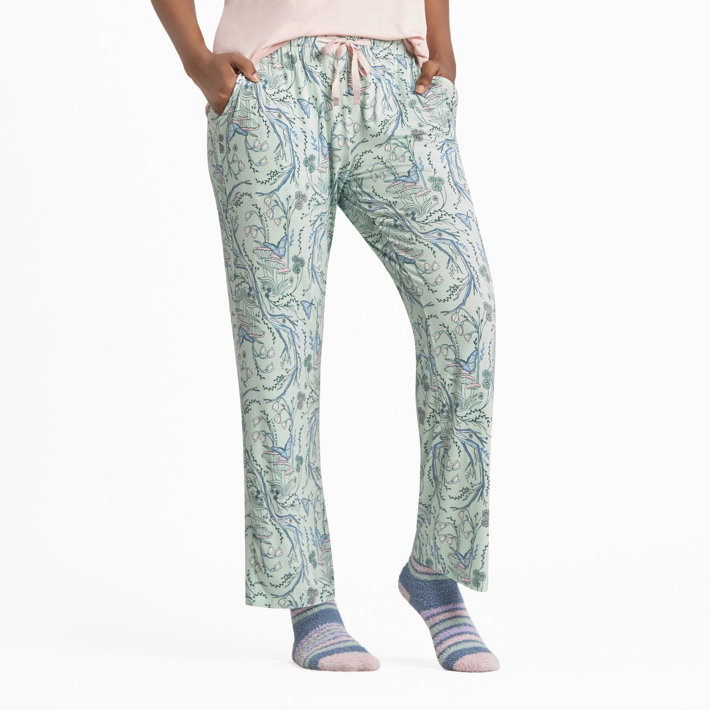 Women's Woodland Floral Pattern Lightweight Sleep Pant