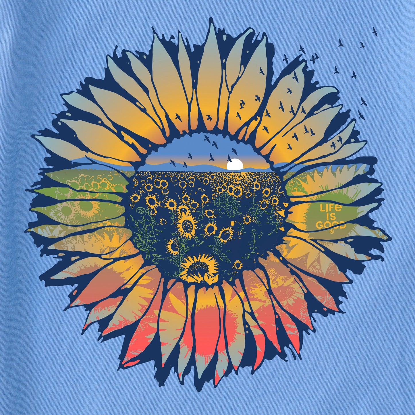 Women's Sunflowerscape Short Sleeve Crusher Tee