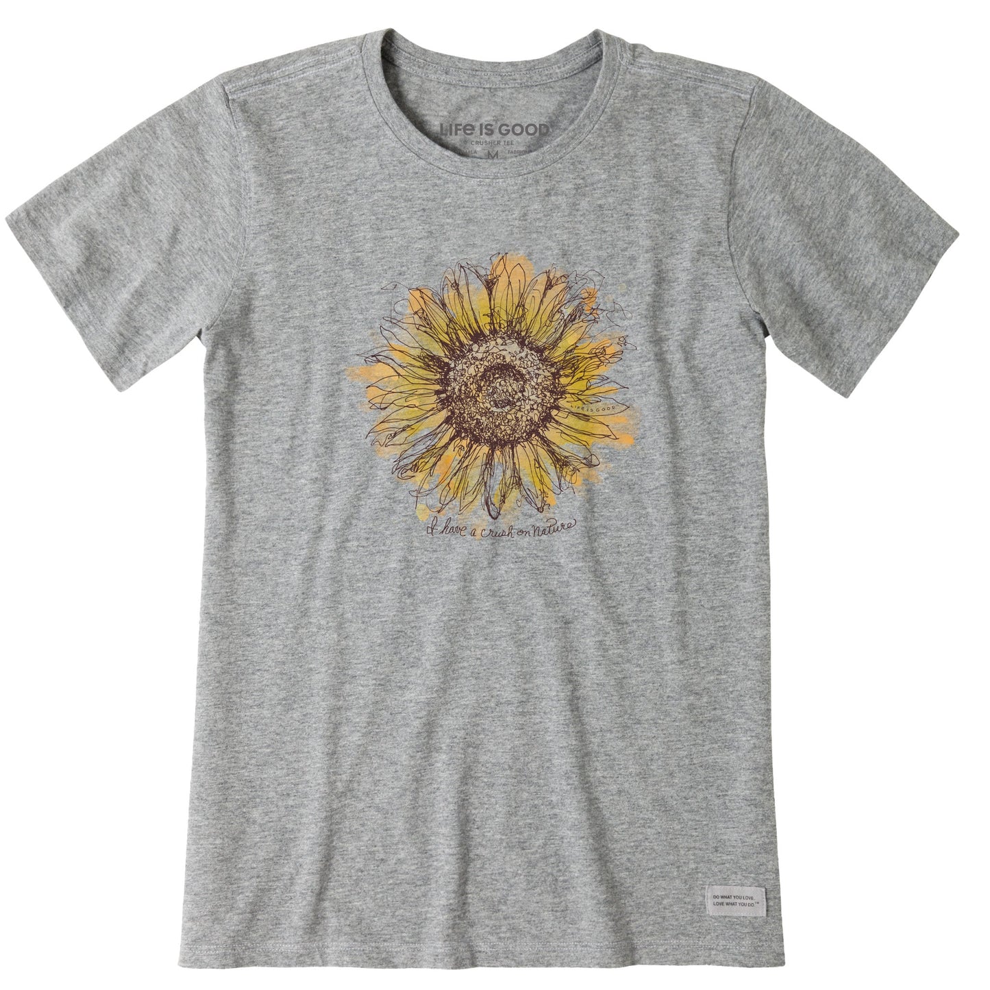 Women's Scribbled Sunflower Short Sleeve Crusher Tee
