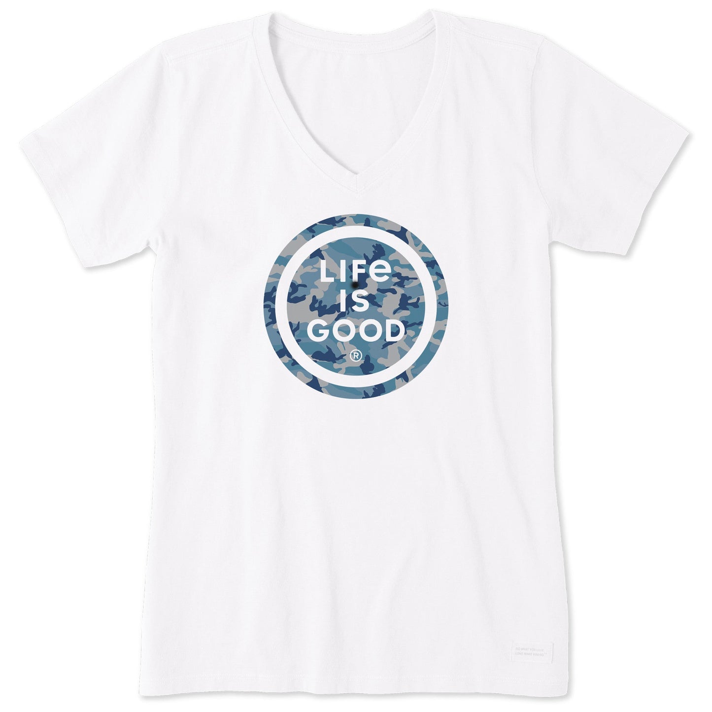 Women's Camo Coin Short Sleeve Crusher Vee