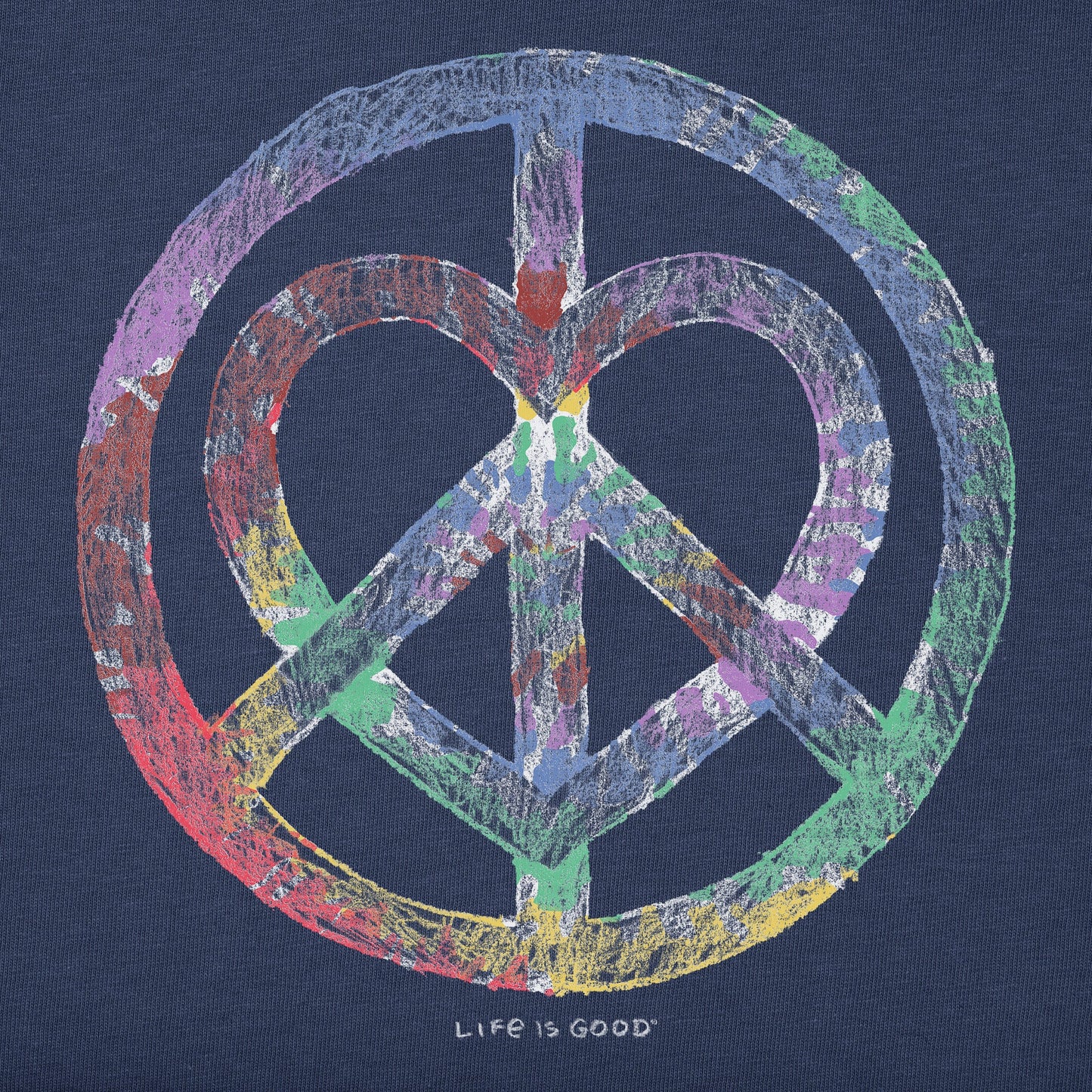 Women's Tie Dye Peace Love Pencil Short Sleeve Crusher Vee