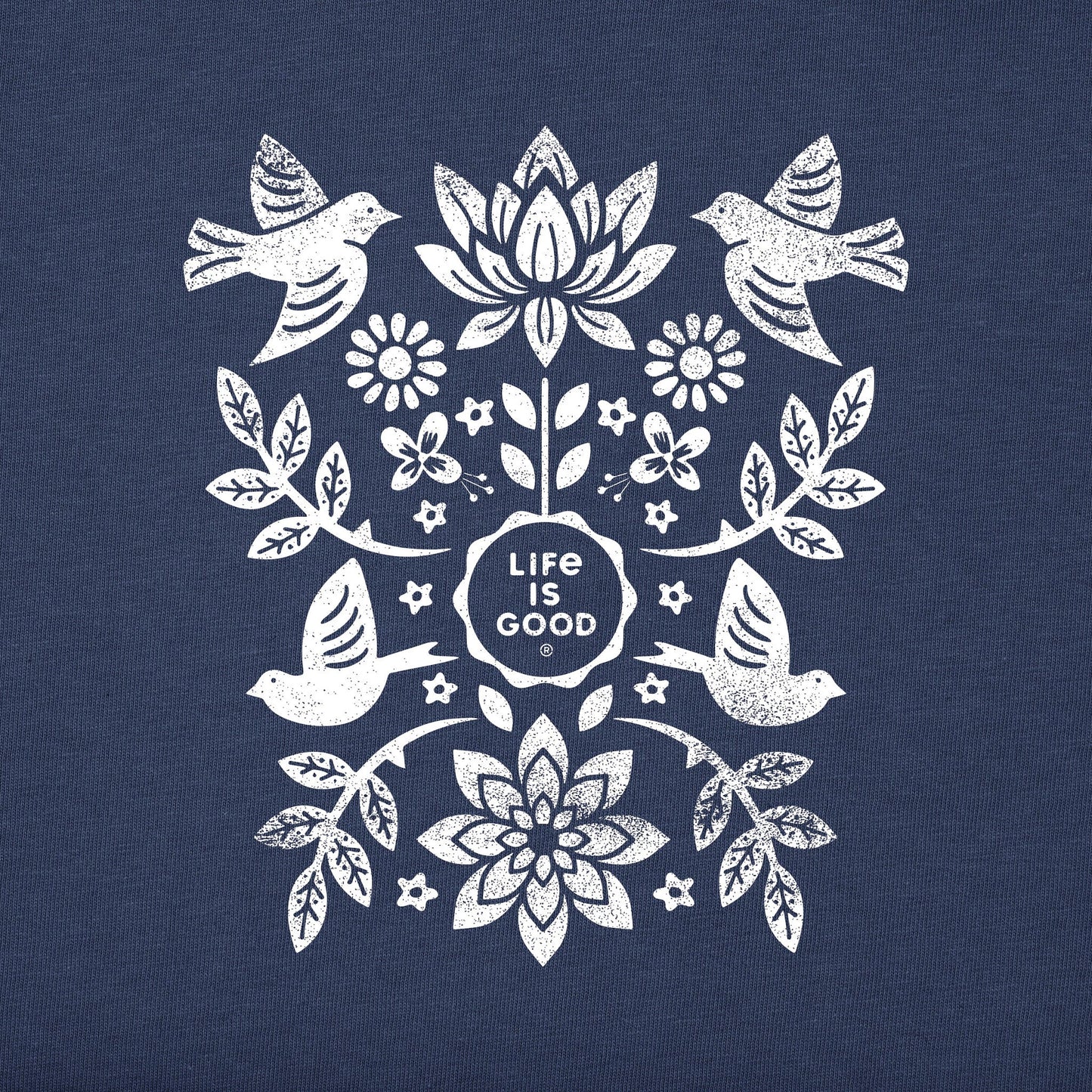 Women's Folk Art Garden Long Sleeve Crusher Tee