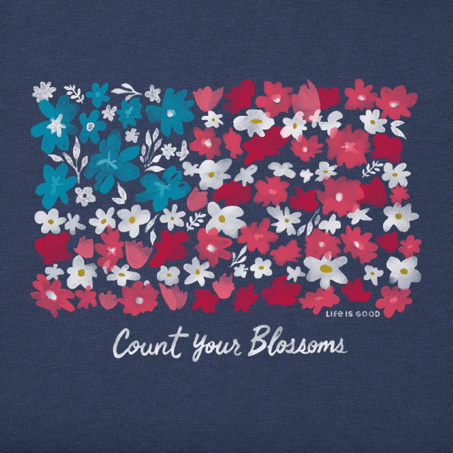 Women's Count your Blossoms USA Flag Short Sleeve Tee