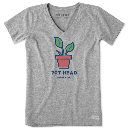 Women's Pot Head Plant Short Sleeve Crusher-LITE Vee
