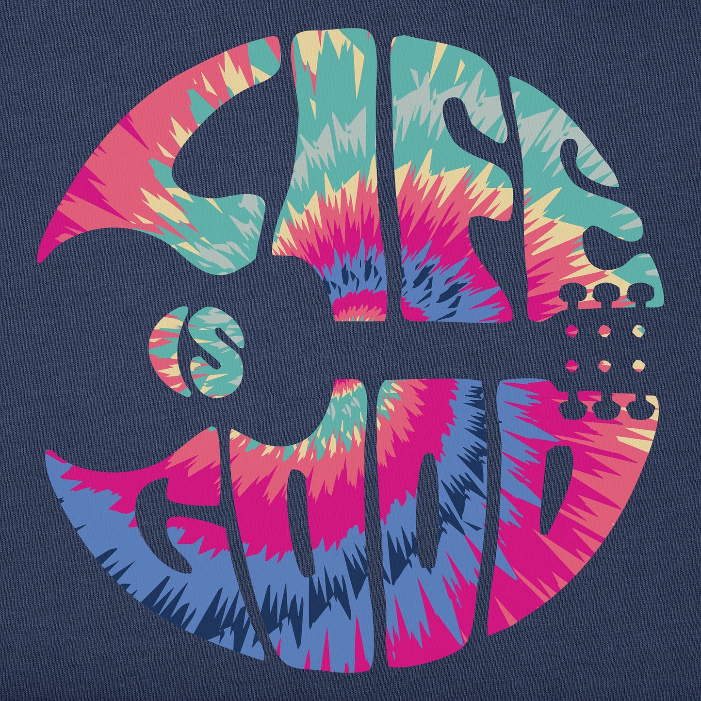 Women's Guitar Circle Psychedelic Tie Dye Short Sleeve Vee