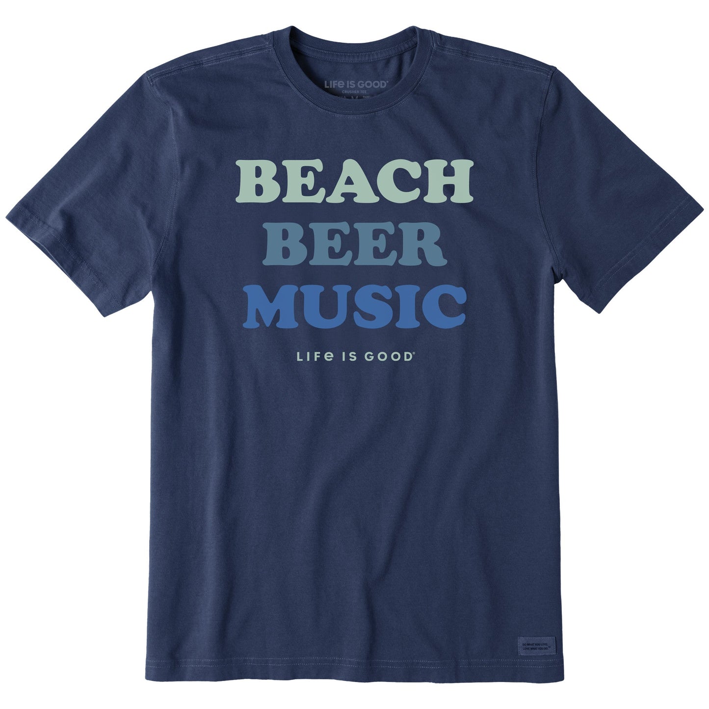 Men's Beach Beer Music Short Sleeve Crusher Tee