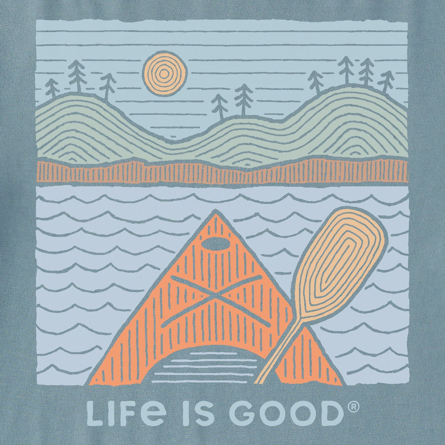 Men's Woodblock Kayak Short Sleeve Tee