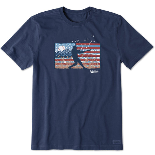 Men's USA Baseball Flag Short Sleeve Crusher Tee