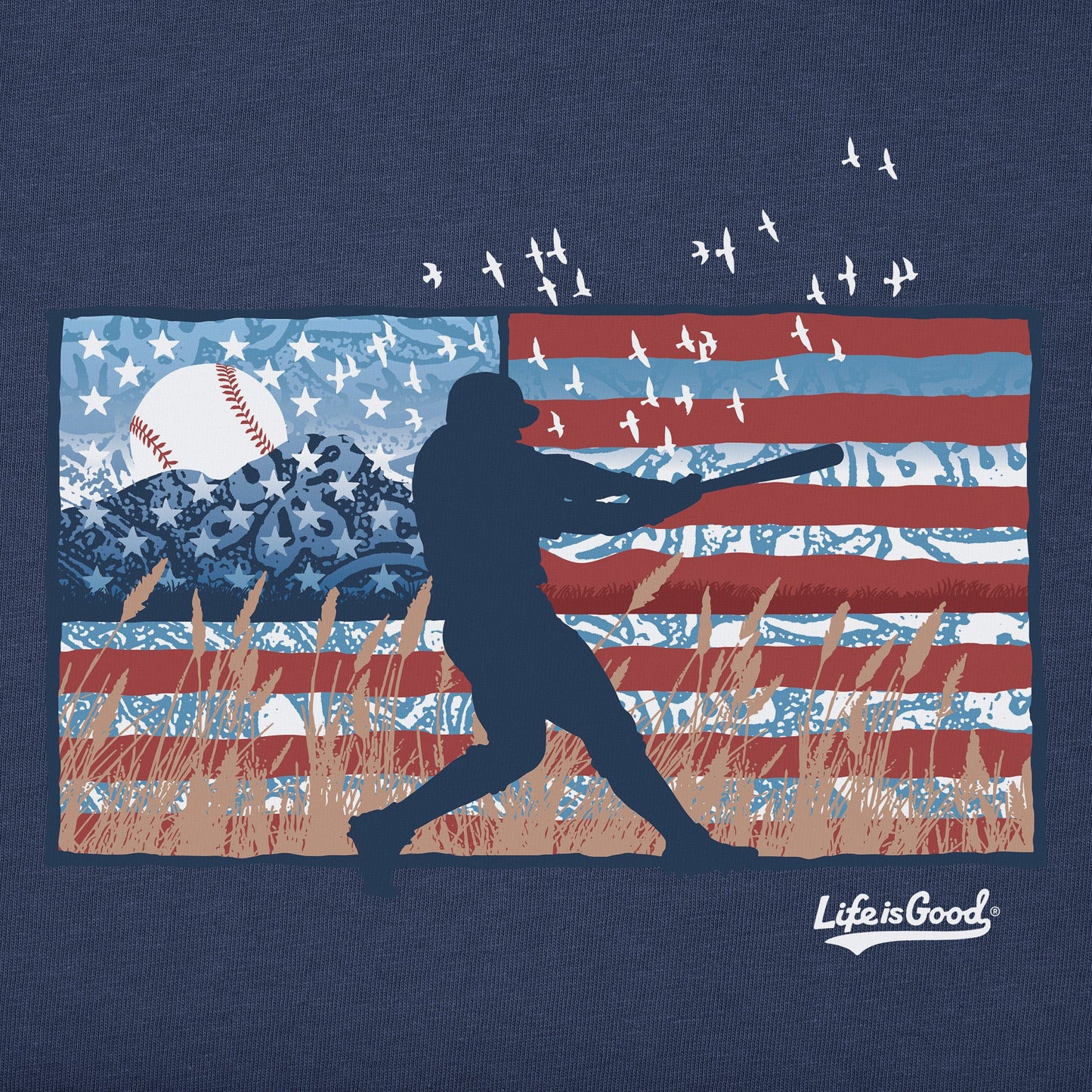 Men's USA Baseball Flag Short Sleeve Crusher Tee
