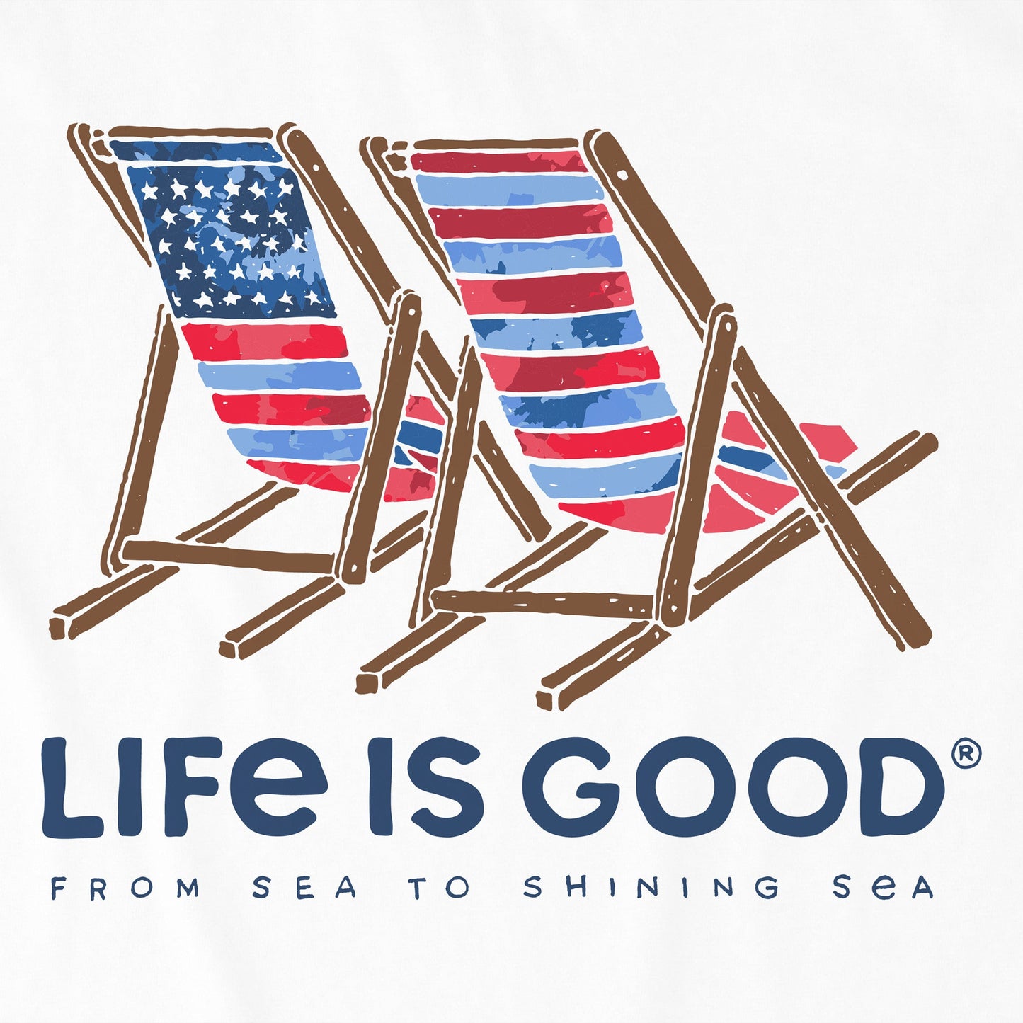 Men's Tie Dye Americana Beach Chairs Short Sleeve Tee