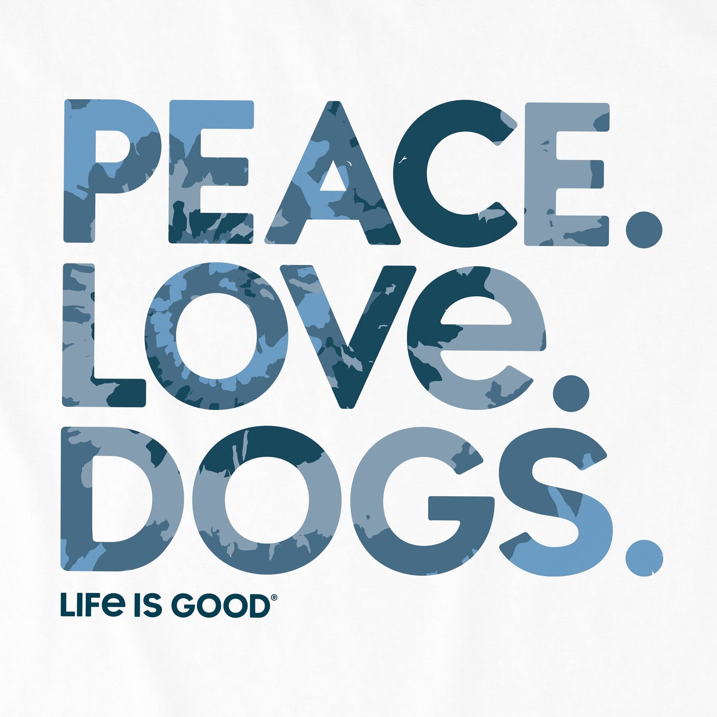 Men's Tie Dye Peace Love Dogs Long Sleeve Crusher Tee