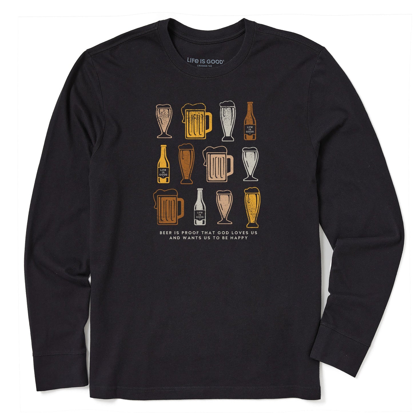 Men's Beer is Proof Long Sleeve Crusher Tee