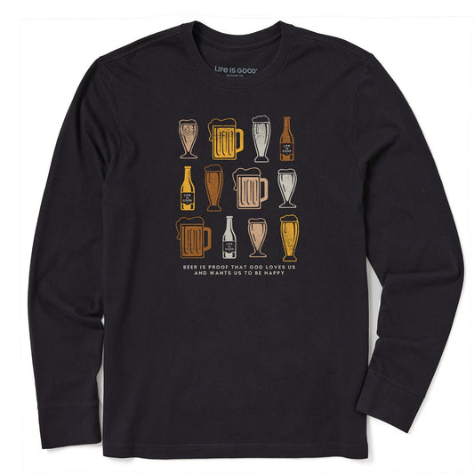 Men's Beer is Proof Long Sleeve Crusher Tee