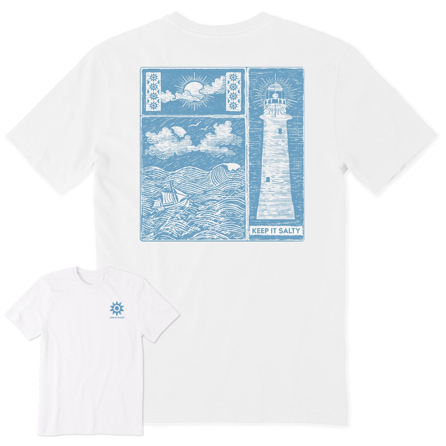 Men's Keep It Salty Woodblock Short Sleeve Crusher-LITE Tee