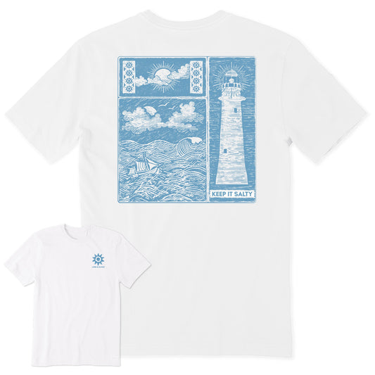 Men's Keep It Salty Woodblock Short Sleeve Crusher-LITE Tee