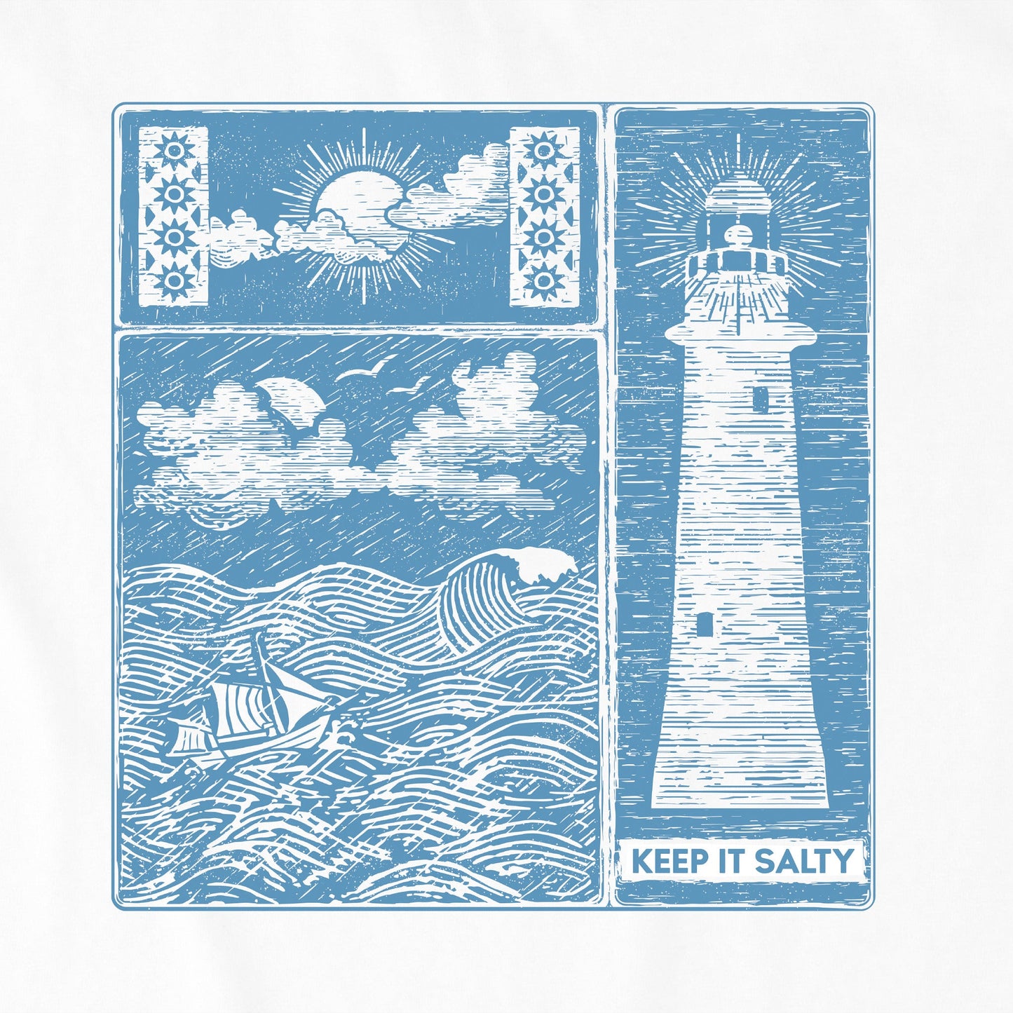 Men's Keep It Salty Woodblock Short Sleeve Crusher-LITE Tee