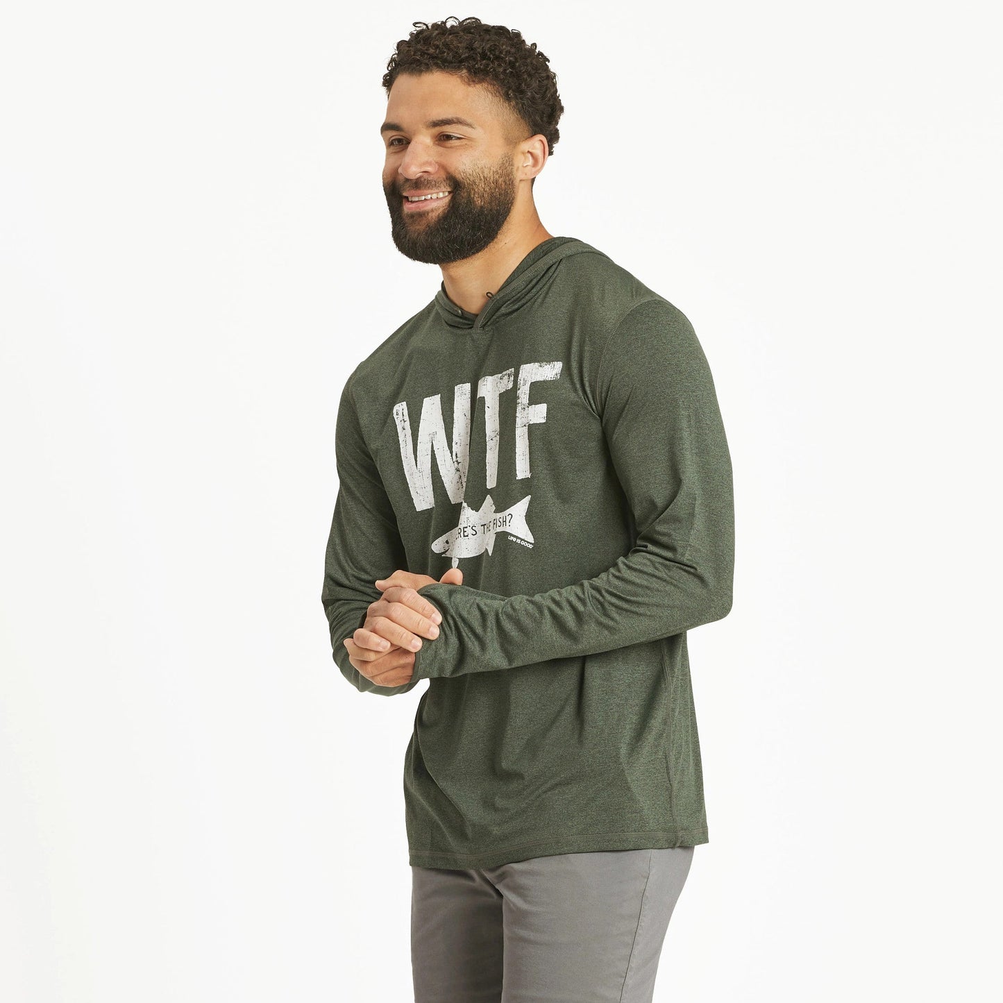 Men's WTF Long Sleeve Active Hooded Tee