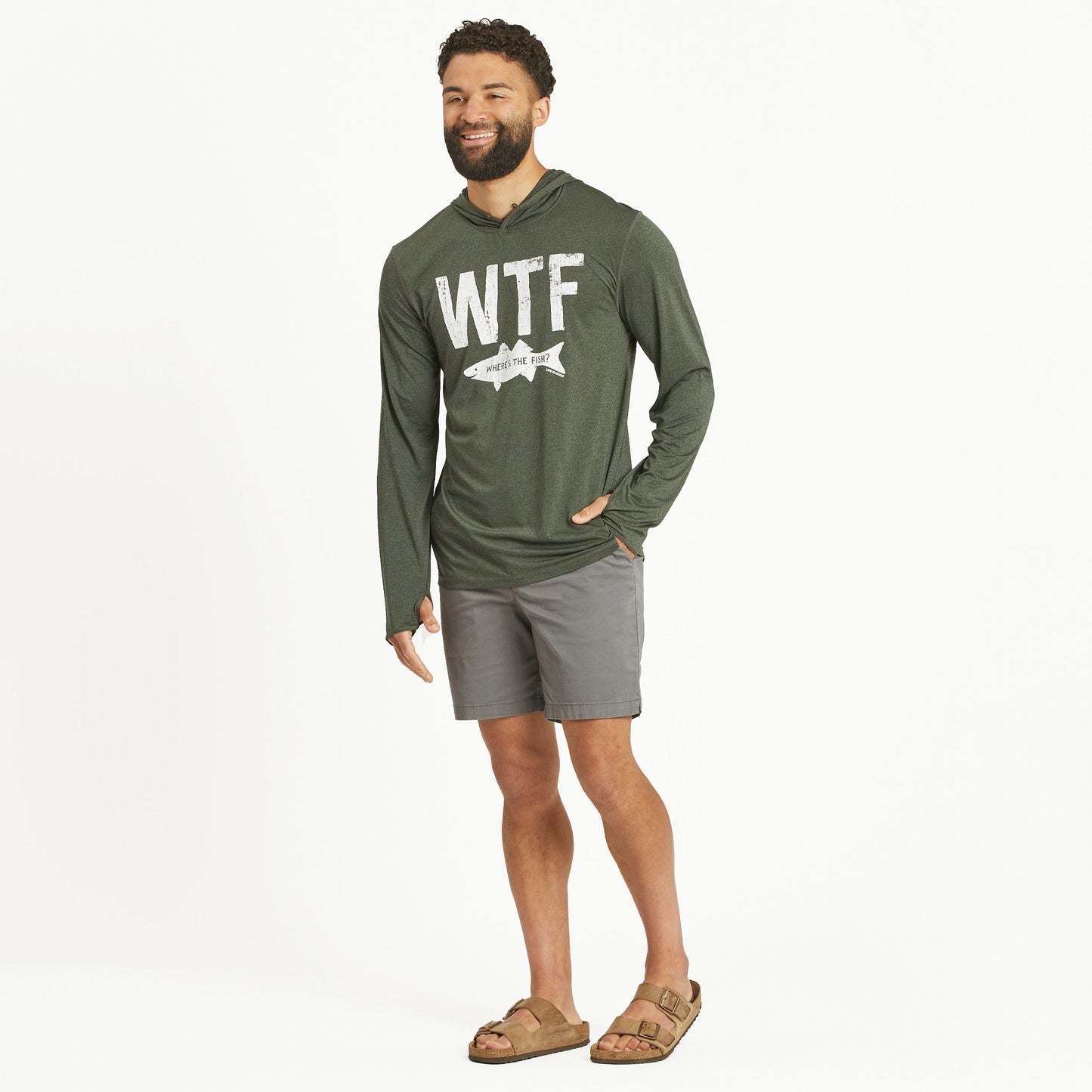 Men's WTF Long Sleeve Active Hooded Tee
