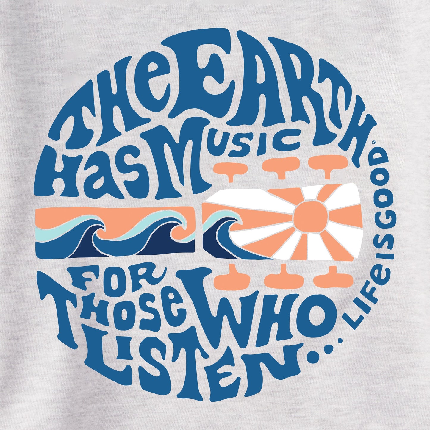 Men's The Earth has Music Guitar Simply True Fleece Zip Hoodie