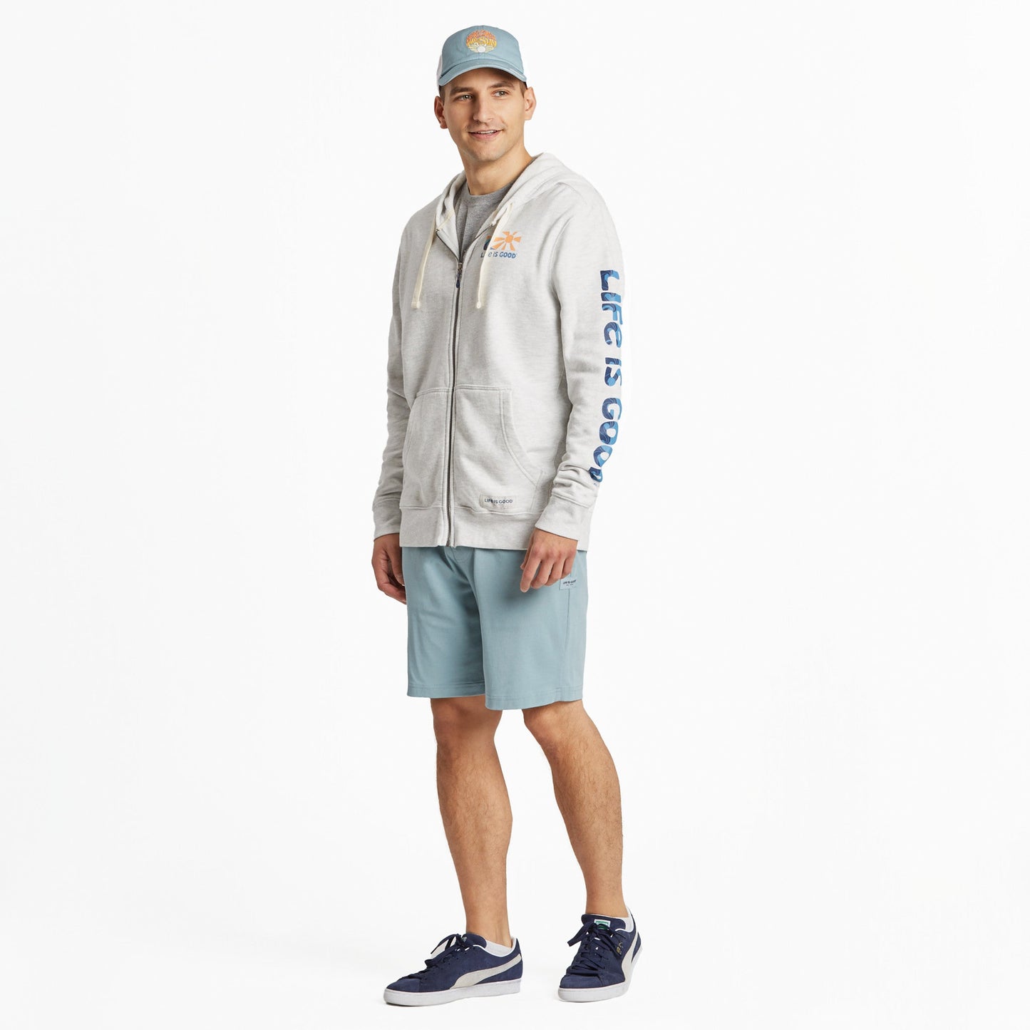 Men's The Earth has Music Guitar Simply True Fleece Zip Hoodie