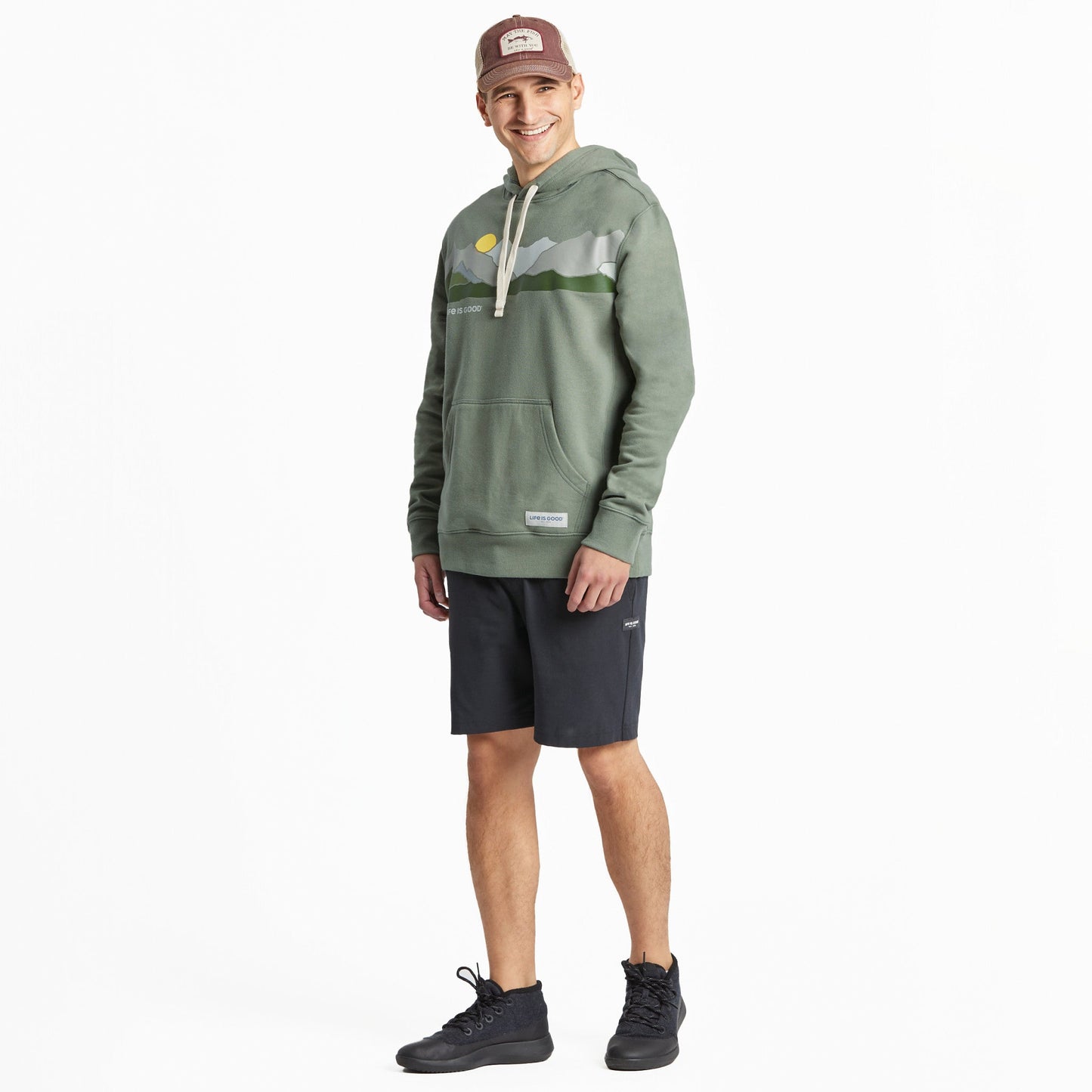 Men's Life Isn't Perfect Mountains Simply True Fleece Hoodie